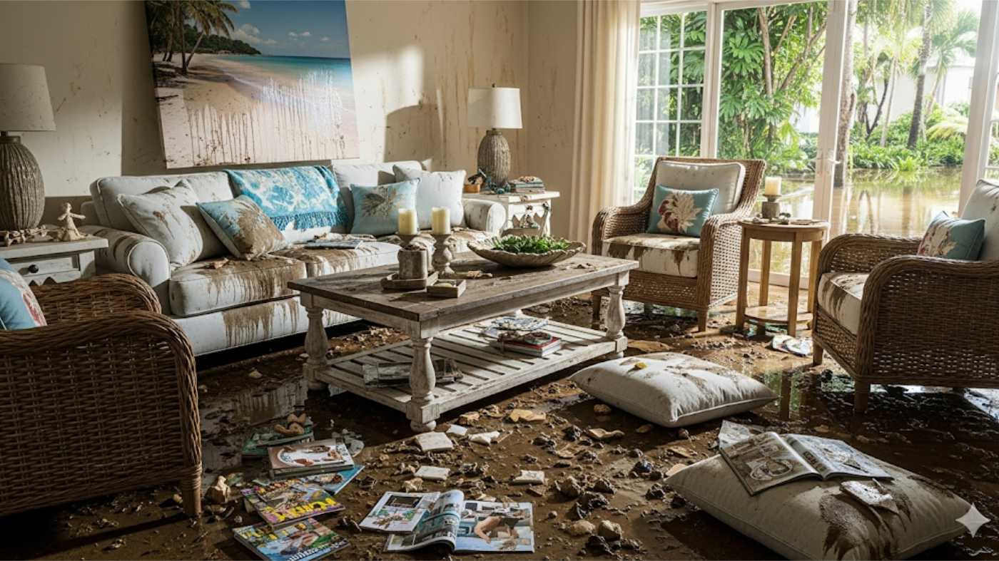 Flood-Disclosure-SB-948-Hero-Image Flood Damaged Florida Living Room